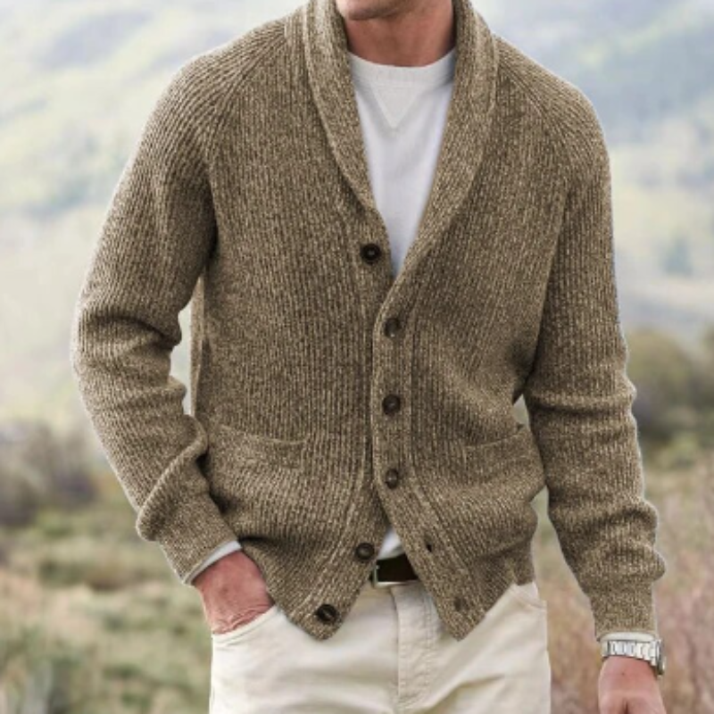 Cardigan en Maille Classique Homme à Col Châle | Élégance Intemporelle et Confort Moderne