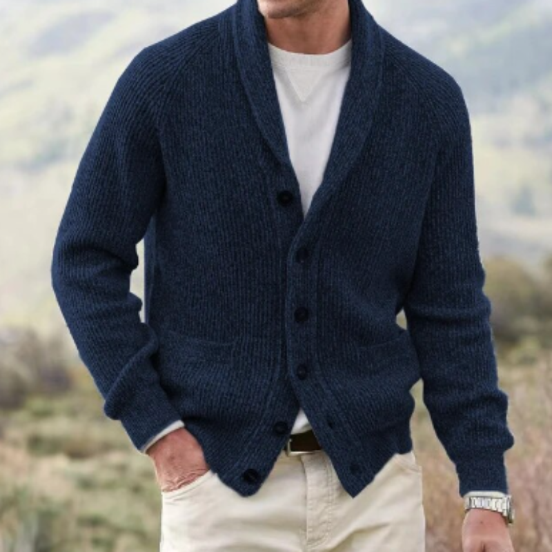 Cardigan en Maille Classique Homme à Col Châle | Élégance Intemporelle et Confort Moderne