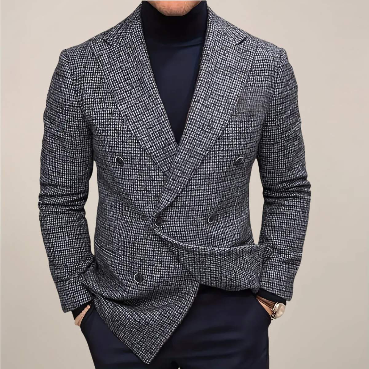 Blazer Homme Double-Boutonnage | Slim Fit à Motif Carreaux
