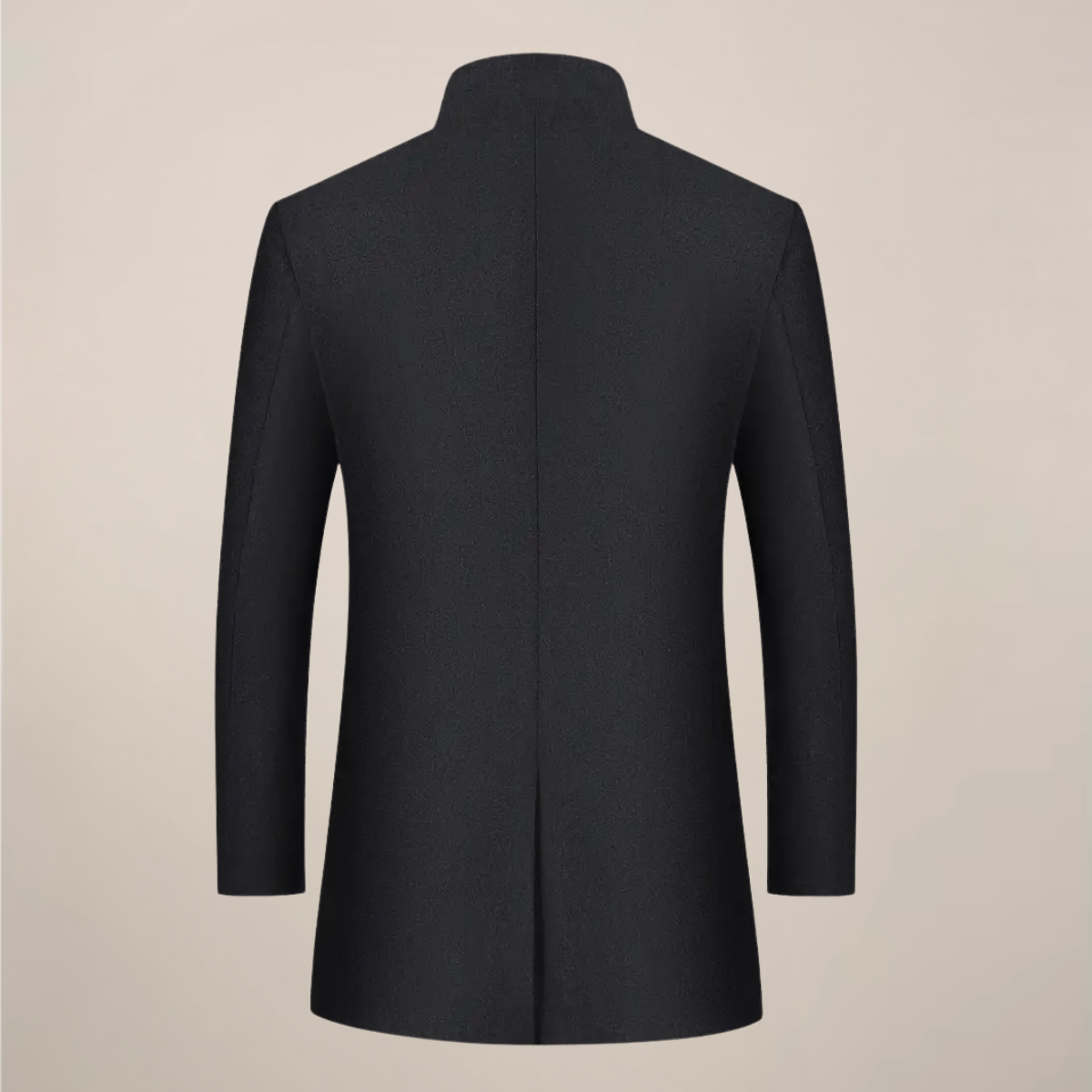 Manteau Long Homme Slim Fit | Manteau d’Hiver avec Col Montant & Fermeture Boutonnée