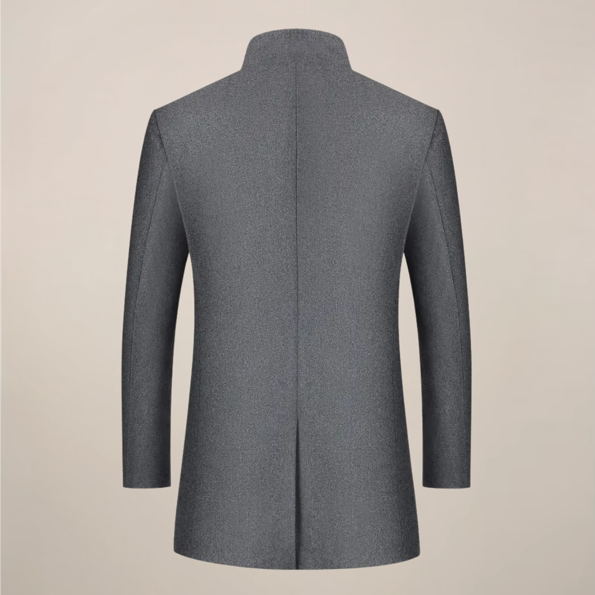 Manteau Long Homme Slim Fit | Manteau d’Hiver avec Col Montant & Fermeture Boutonnée