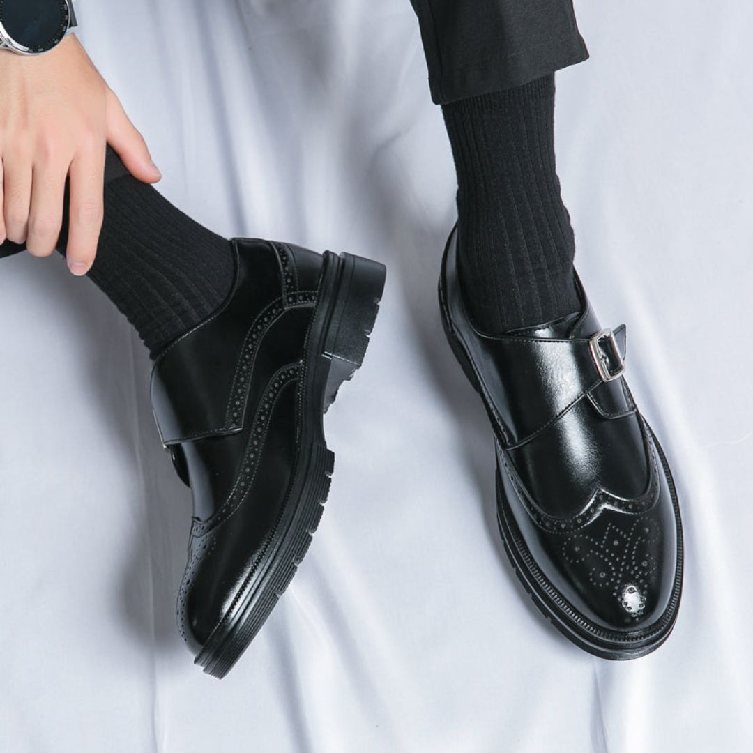 Chaussures Oxford Monk Strap | Élégantes Wingtip Brogue pour Tenue Formelle