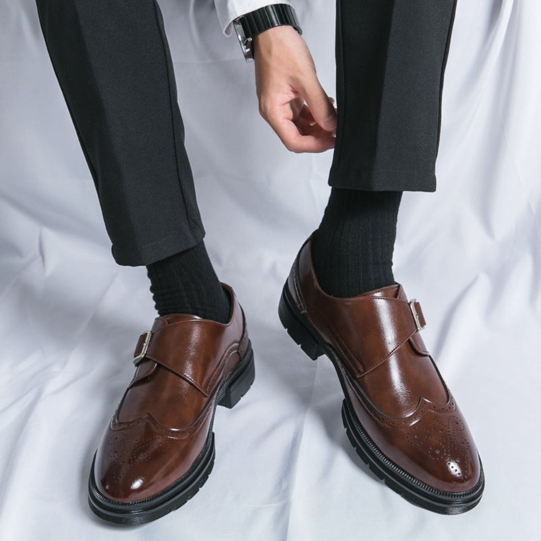Chaussures Oxford Monk Strap | Élégantes Wingtip Brogue pour Tenue Formelle