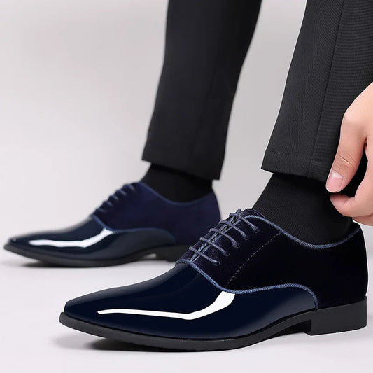 Oxford Vernis Homme | Chaussures Élégantes avec Contraste Velours
