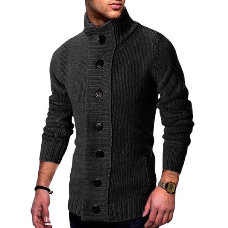 Cardigan Homme avec Col Montant et Boutons Distinctifs