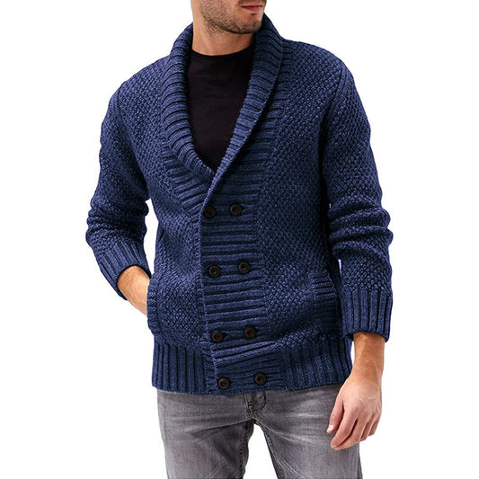 Cardigan Homme à Double Boutonnage avec Design Structuré