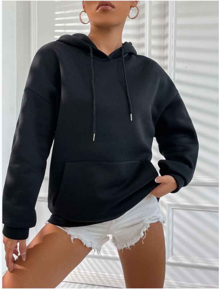 Aurélise | Hoodie Femme Oversize avec Capuche, Poches Kangourou et Imprimé “Love Yourself”