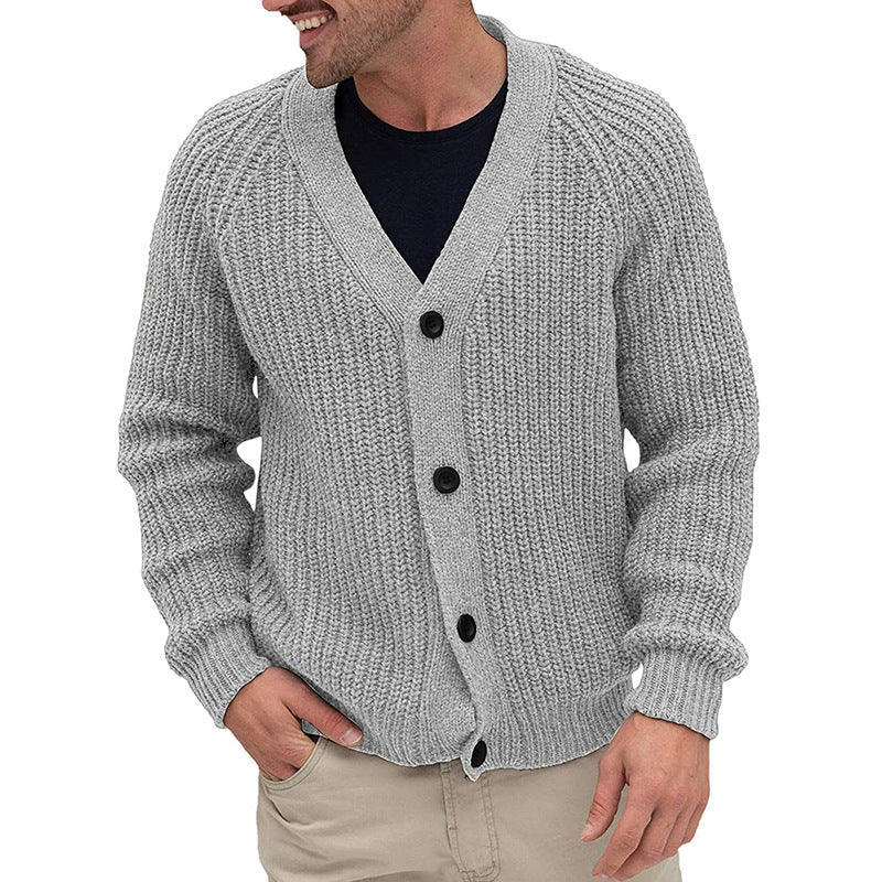 Cardigan Homme à Mailles Larges avec Boutons Élégants