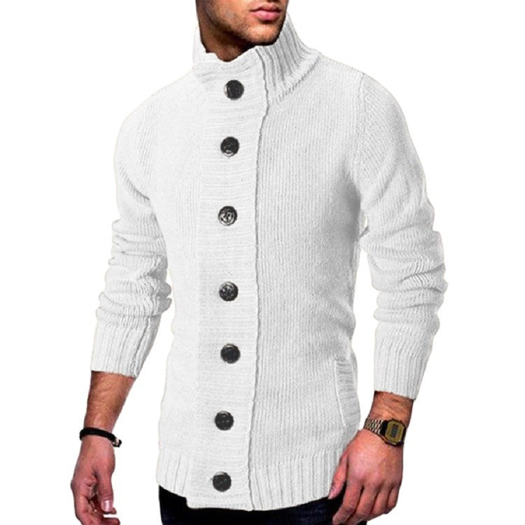 Cardigan Homme avec Col Montant et Boutons Distinctifs