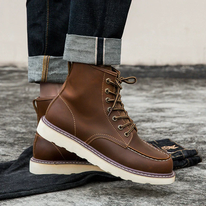 Merton | Bottines Homme à Lacets avec Semelle Épaisse et Design Élégant