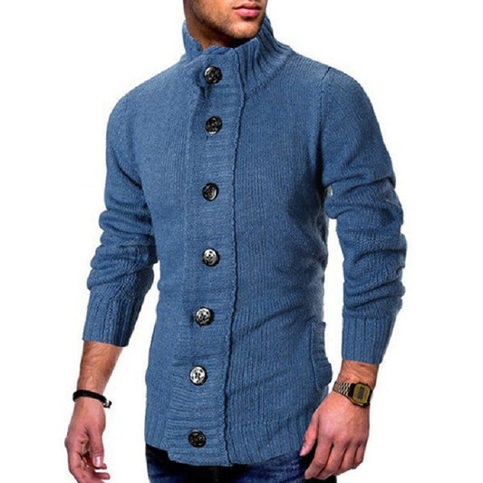 Cardigan Homme avec Col Montant et Boutons Distinctifs