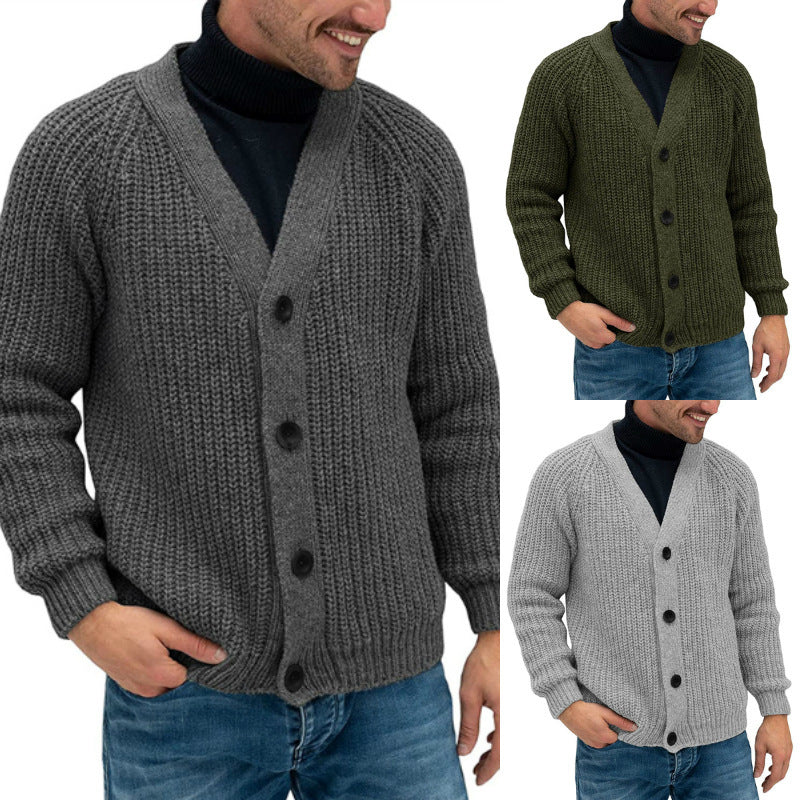 Cardigan Homme à Mailles Larges avec Boutons Élégants