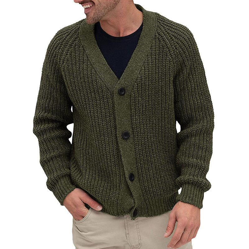 Cardigan Homme à Mailles Larges avec Boutons Élégants
