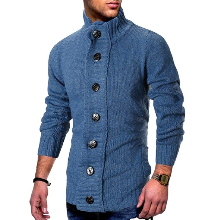 Cardigan Homme avec Col Montant et Boutons Distinctifs