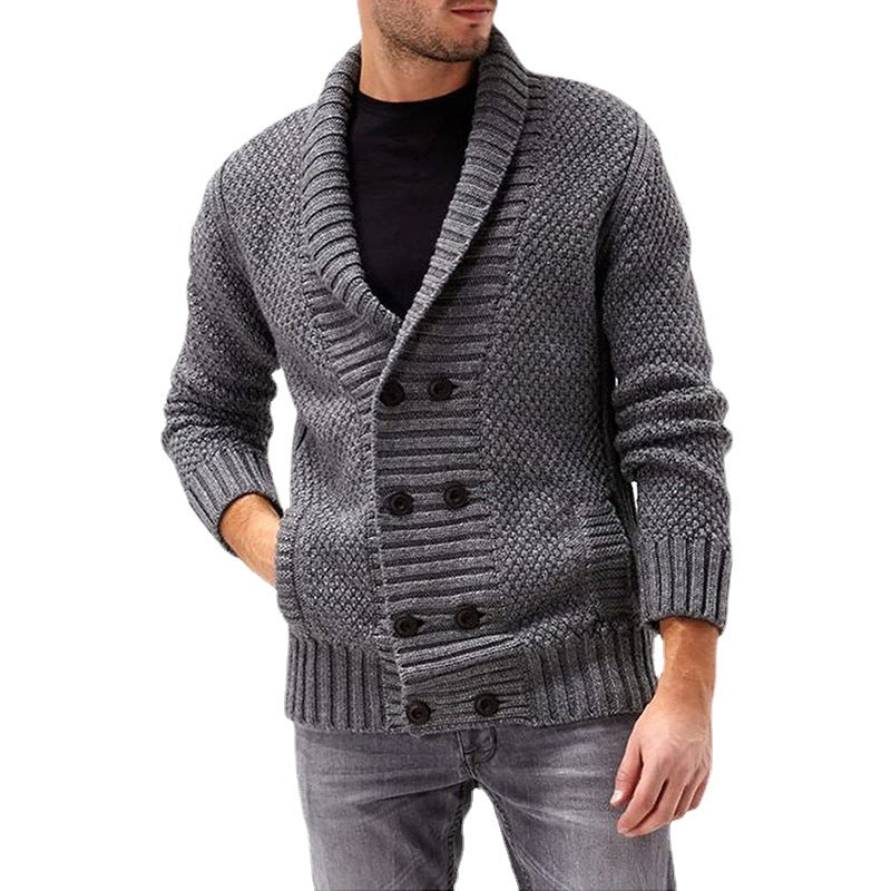 Cardigan Homme à Double Boutonnage avec Design Structuré