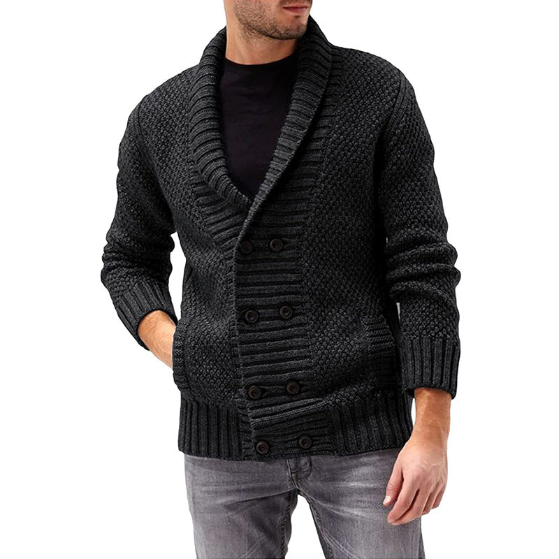 Cardigan Homme à Double Boutonnage avec Design Structuré