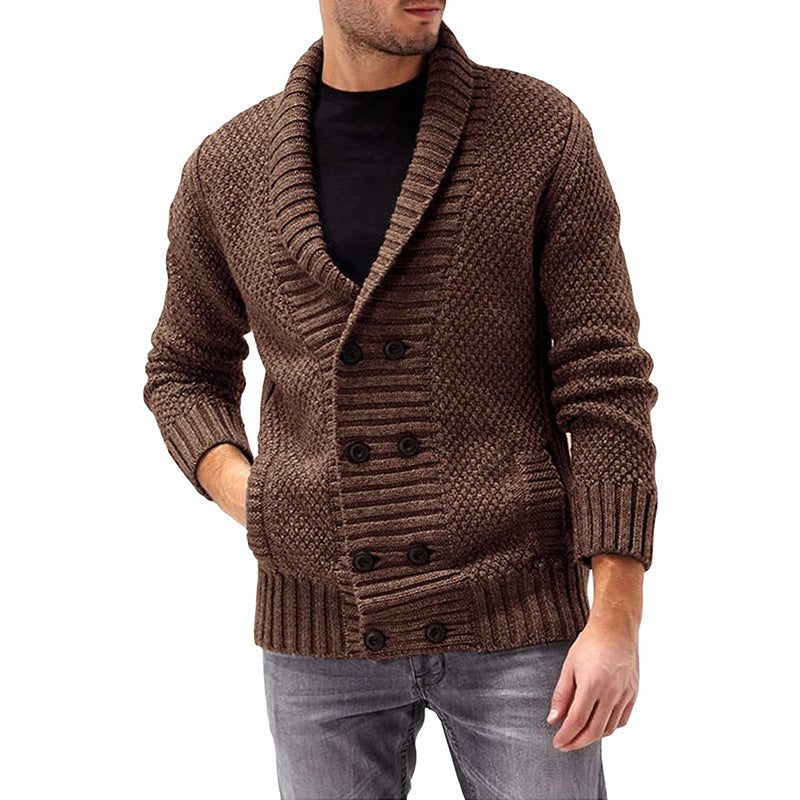 Cardigan Homme à Double Boutonnage avec Design Structuré
