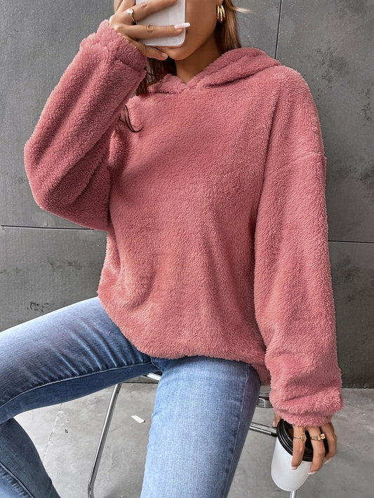 Carmeline | Sweat à Capuche Teddy Femme, Coupe Lâche et Confort Douillet