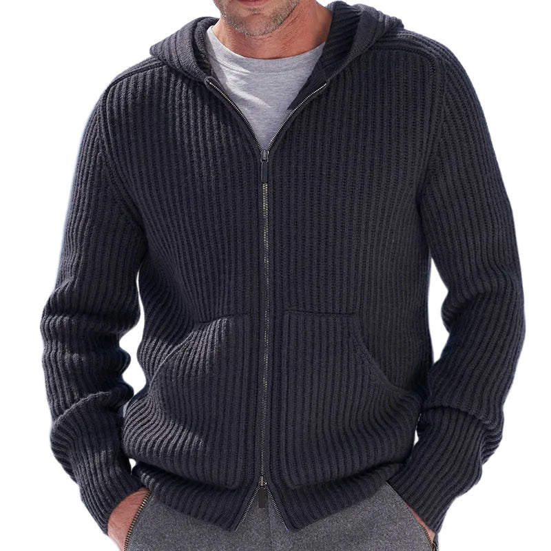 Cardigan Homme à Capuche avec Design Structuré