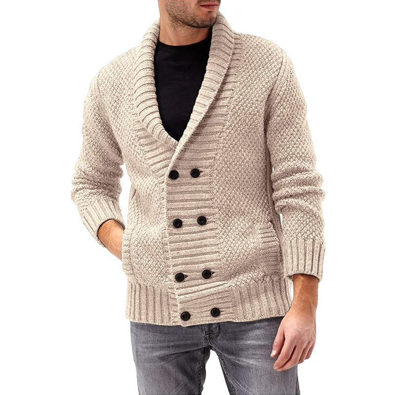 Cardigan Homme à Double Boutonnage avec Design Structuré