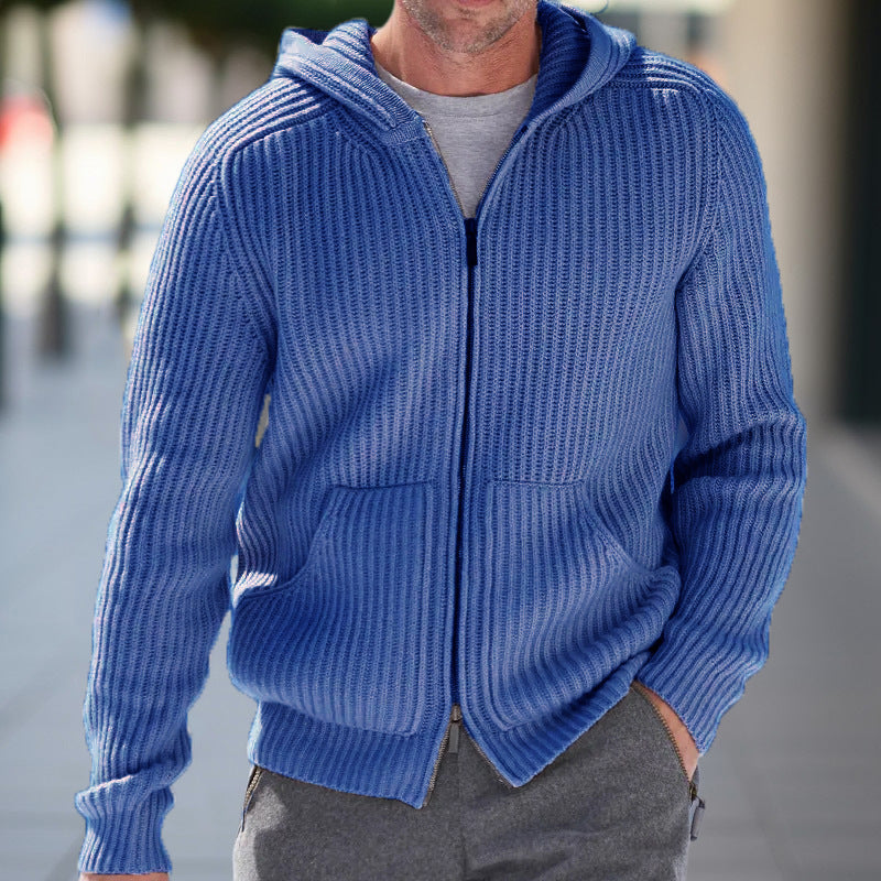 Cardigan Homme à Capuche avec Design Structuré