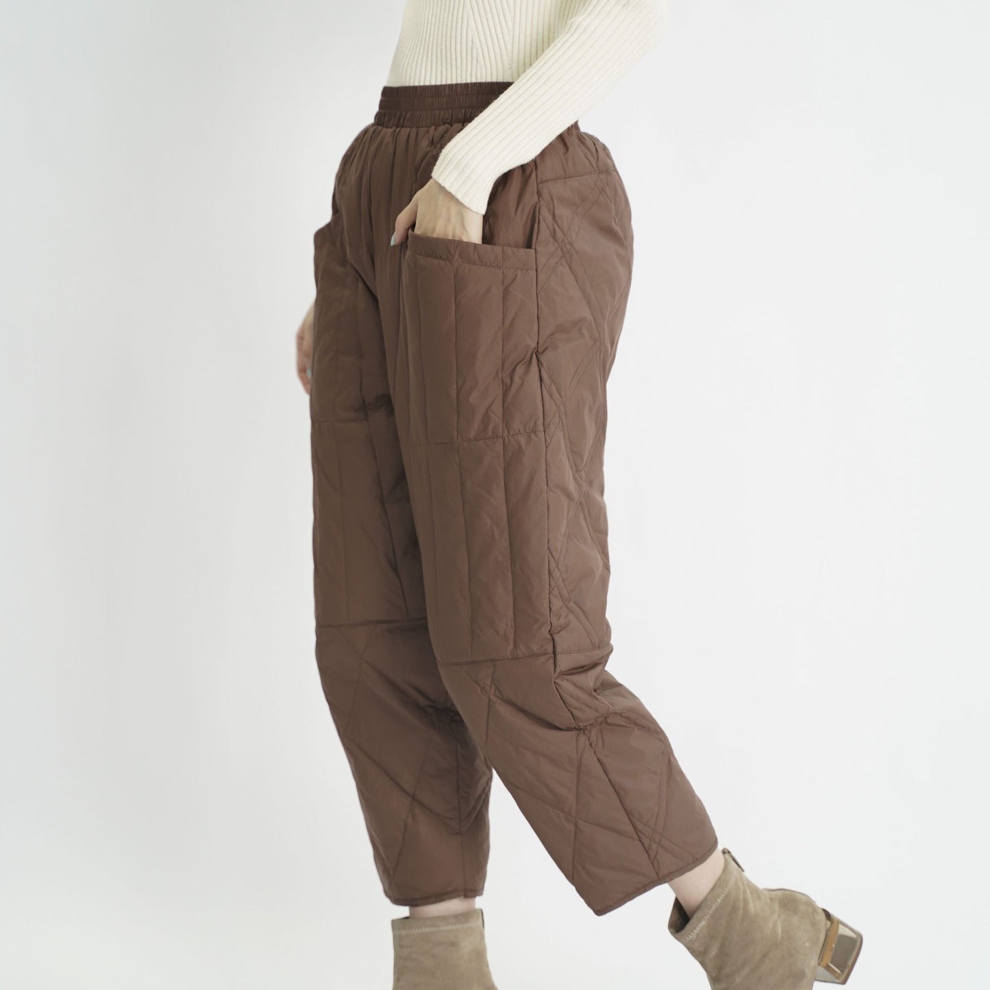 Pantalon de Loisirs Femme – Doublé et Confortable avec Taille Élastique et Poches