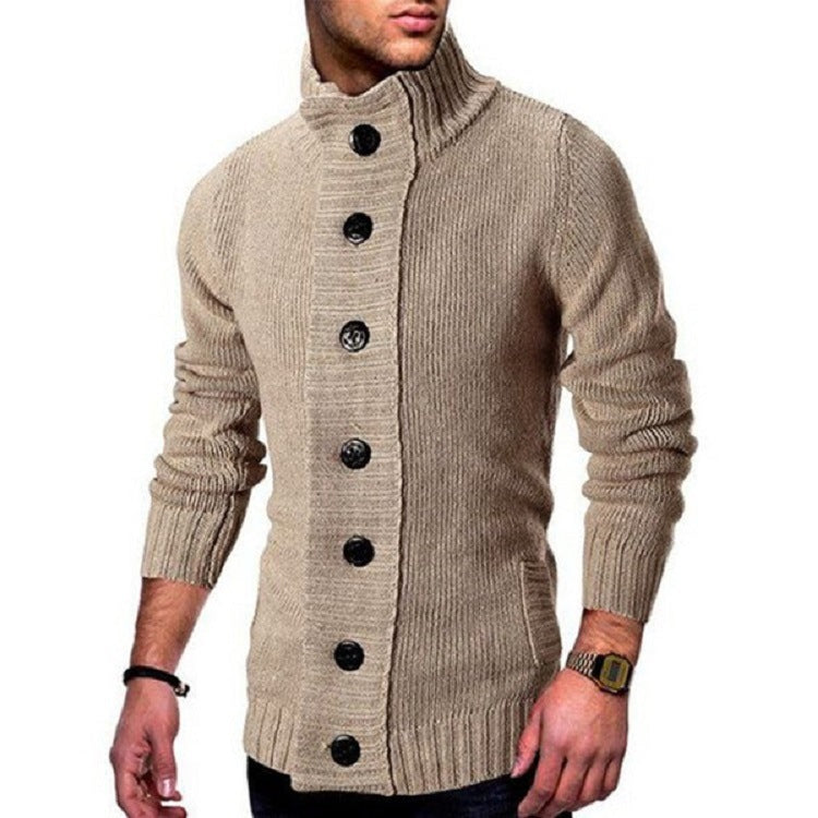 Cardigan Homme avec Col Montant et Boutons Distinctifs