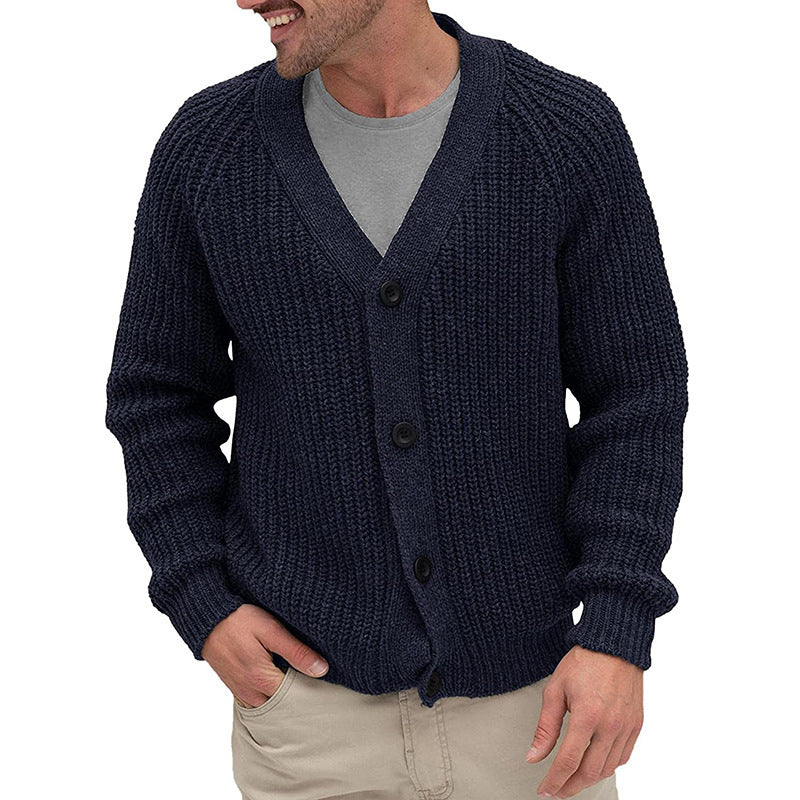 Cardigan Homme à Mailles Larges avec Boutons Élégants