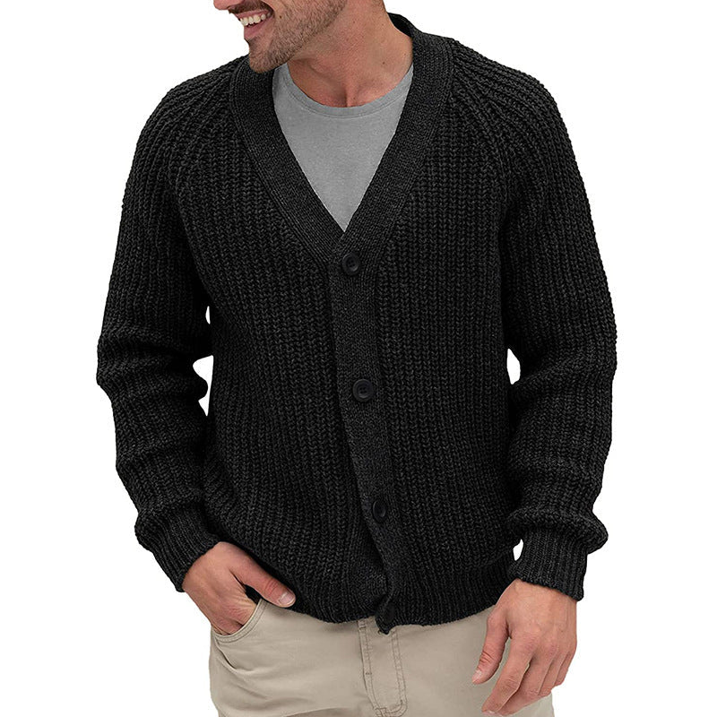 Cardigan Homme à Mailles Larges avec Boutons Élégants