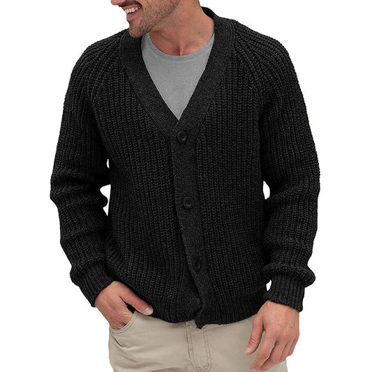Cardigan Homme à Mailles Larges avec Boutons Élégants