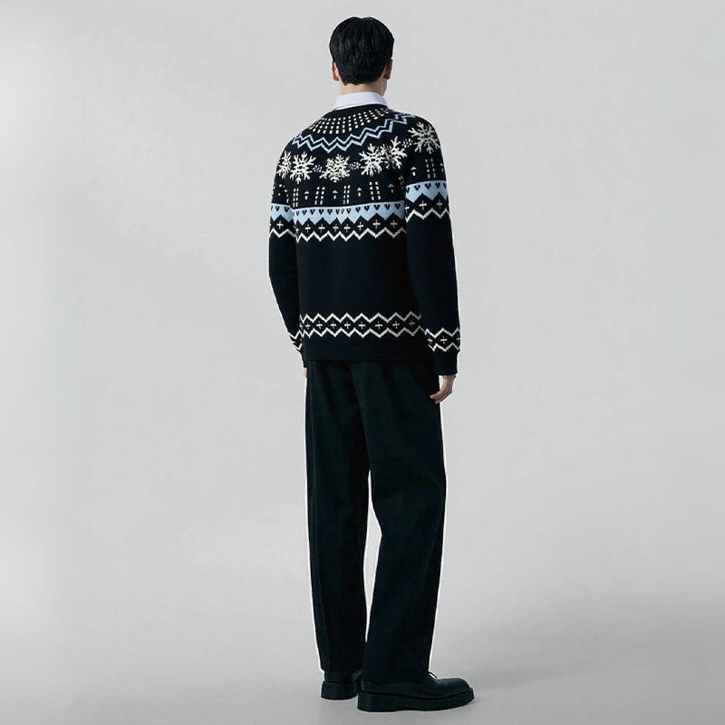 Pull Homme à Motifs Géométriques Chauds
