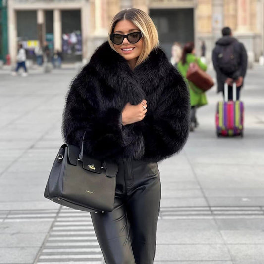 Élodine | Manteau Femme Fourrure Synthétique Luxe Hiver Chaud