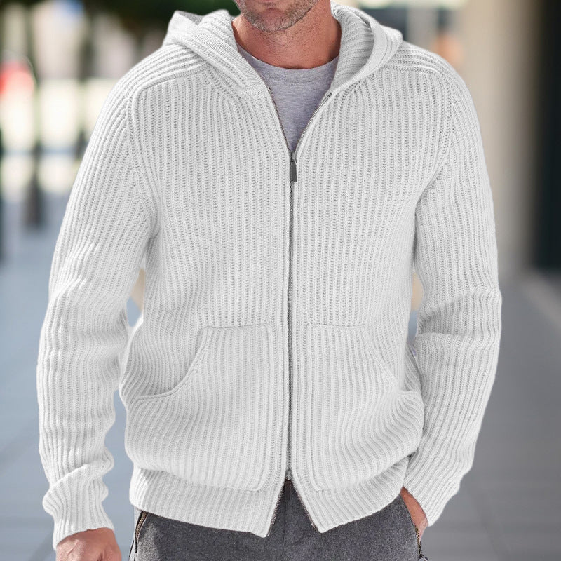Cardigan Homme à Capuche avec Design Structuré