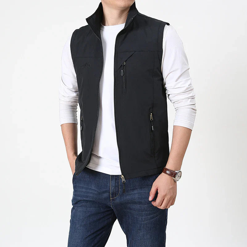 Christian | Gilet Homme Zippé Léger avec Col Montant et Design Fonctionnel