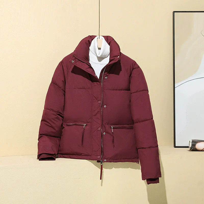 Claudelle | Veste Puffer Femme Courte, Matelassée et Isolée avec Col Montant