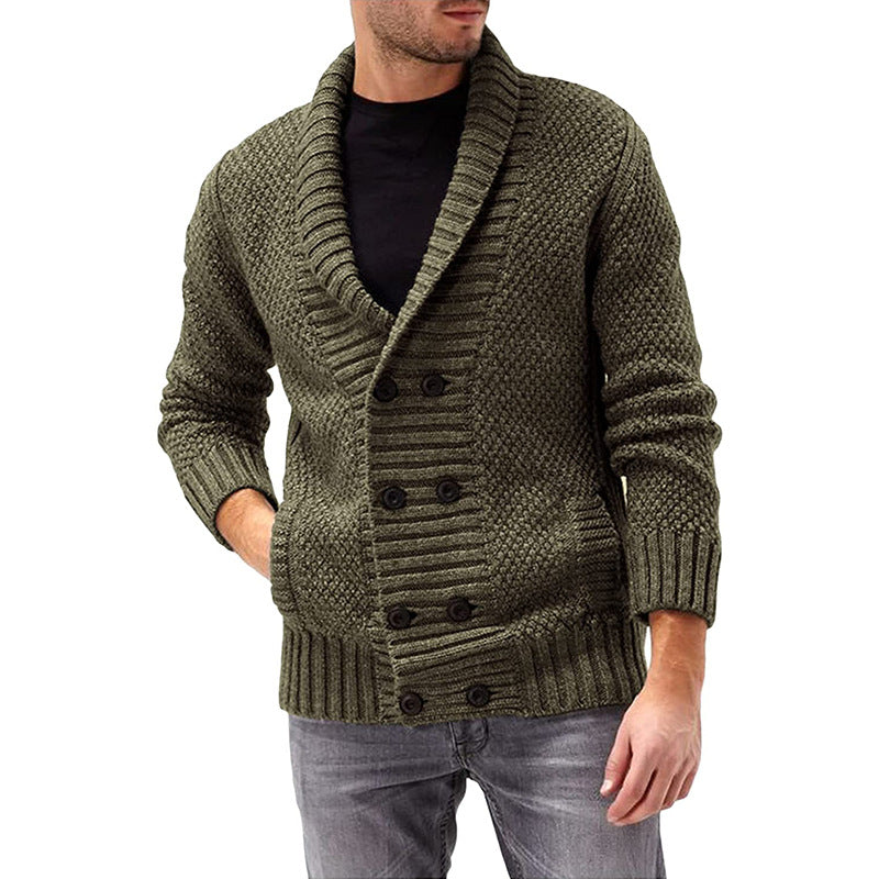 Cardigan Homme à Double Boutonnage avec Design Structuré