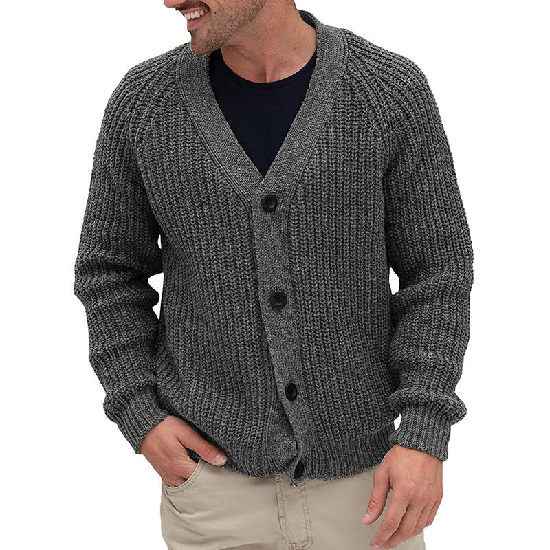 Cardigan Homme à Mailles Larges avec Boutons Élégants