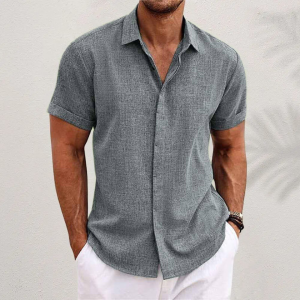 Chemise en Lin à Manches Courtes pour Homme – Fraîcheur & Élégance Naturelle