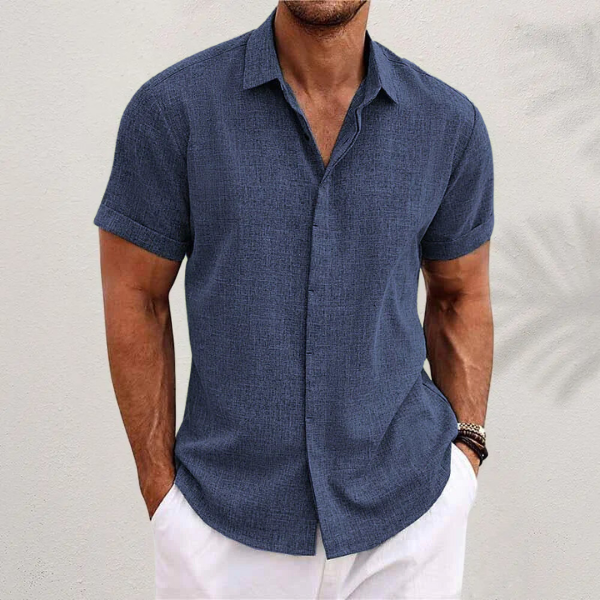 Chemise en Lin à Manches Courtes pour Homme – Fraîcheur & Élégance Naturelle