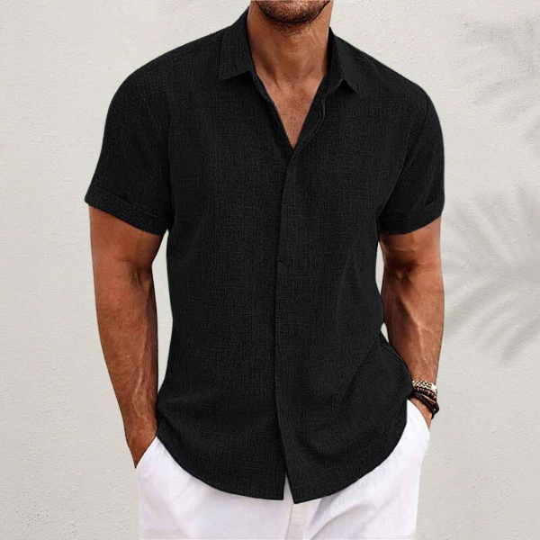 Chemise en Lin à Manches Courtes pour Homme – Fraîcheur & Élégance Naturelle