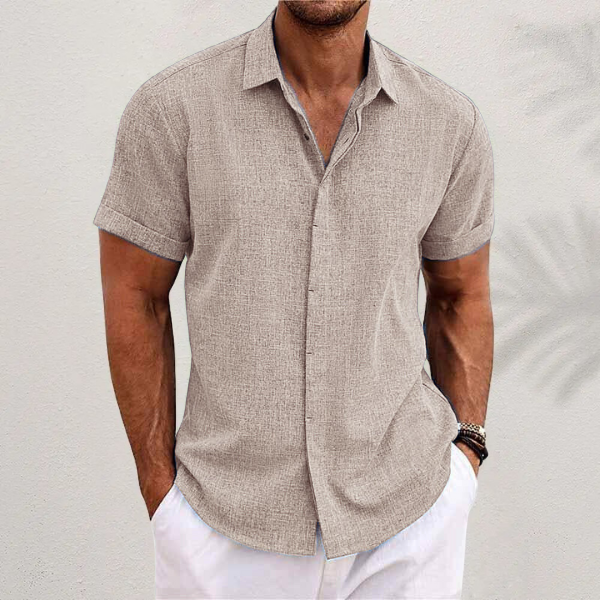 Chemise en Lin à Manches Courtes pour Homme – Fraîcheur & Élégance Naturelle