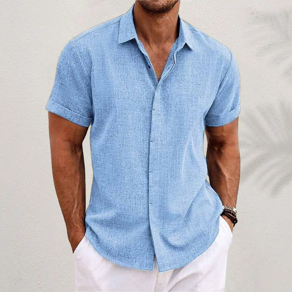 Chemise en Lin à Manches Courtes pour Homme – Fraîcheur & Élégance Naturelle