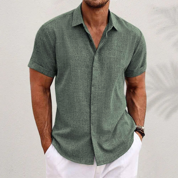 Chemise en Lin à Manches Courtes pour Homme – Fraîcheur & Élégance Naturelle