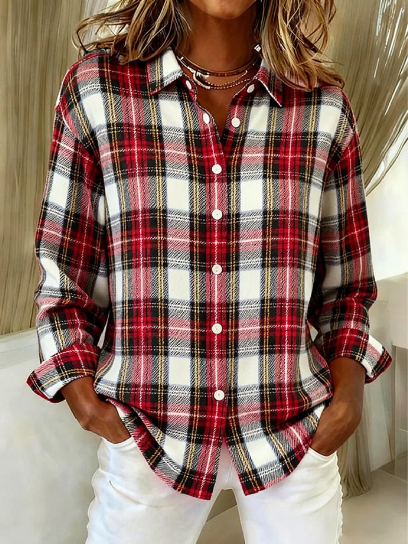 Chemise en flanelle femme | Chemise chaude à carreaux intemporels pour les journées fraîches