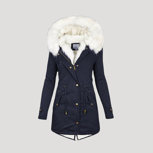 Parka Hiver Femme | Capuche Fourrure et Taille Ceinturée
