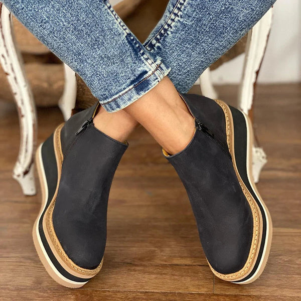 Aimée | Bottines Plateformes Élégantes avec Fermeture Éclair Latérale pour Femme