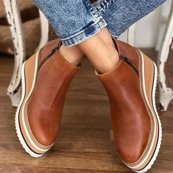 Aimée | Bottines Plateformes Élégantes avec Fermeture Éclair Latérale pour Femme