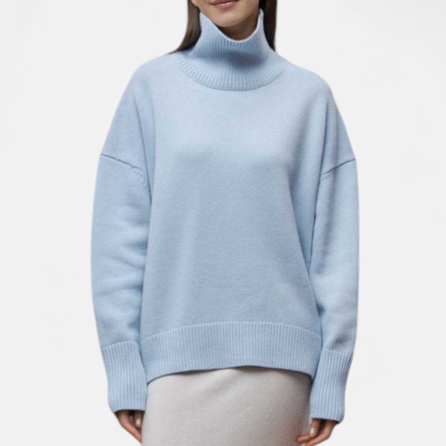 Oversized Turtleneck Sweater Femme | Pull Col Roulé Ample | Maille Épaisse & Confort Élégant