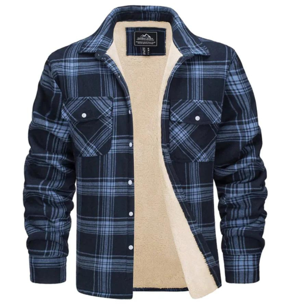 Ambroise | Veste Chemise Homme à Carreaux Hiver avec Boutons et Doublure Chaude Polaire