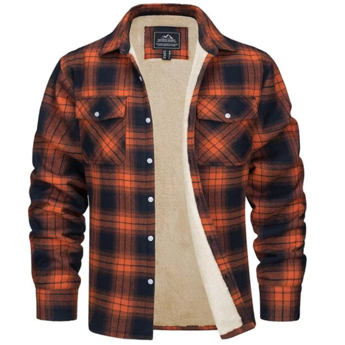 Ambroise | Veste Chemise Homme à Carreaux Hiver avec Boutons et Doublure Chaude Polaire